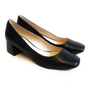 KARL LAGERFELD Womens Black Leather Pumps Size 7.5